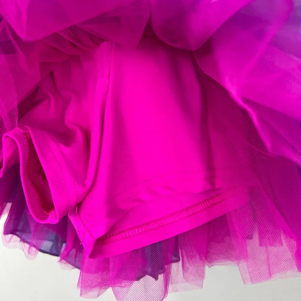 Weissman Dance Costume Jazz Tap Dress MC Purple Pink Iridescent
